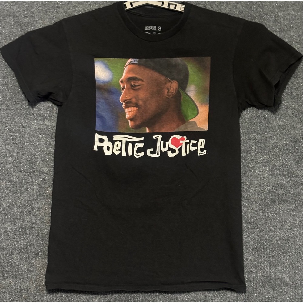 Ripple Junction Black Poetic Justice Tupac Shakur Graphic T Shirt‎ Mens Size S